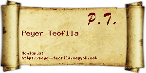 Peyer Teofila névjegykártya